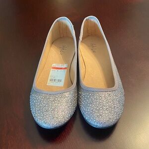 Style & Co. Silver Crystal Embellished Ballet Flats